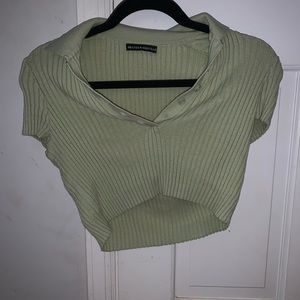 Brandy button up crop